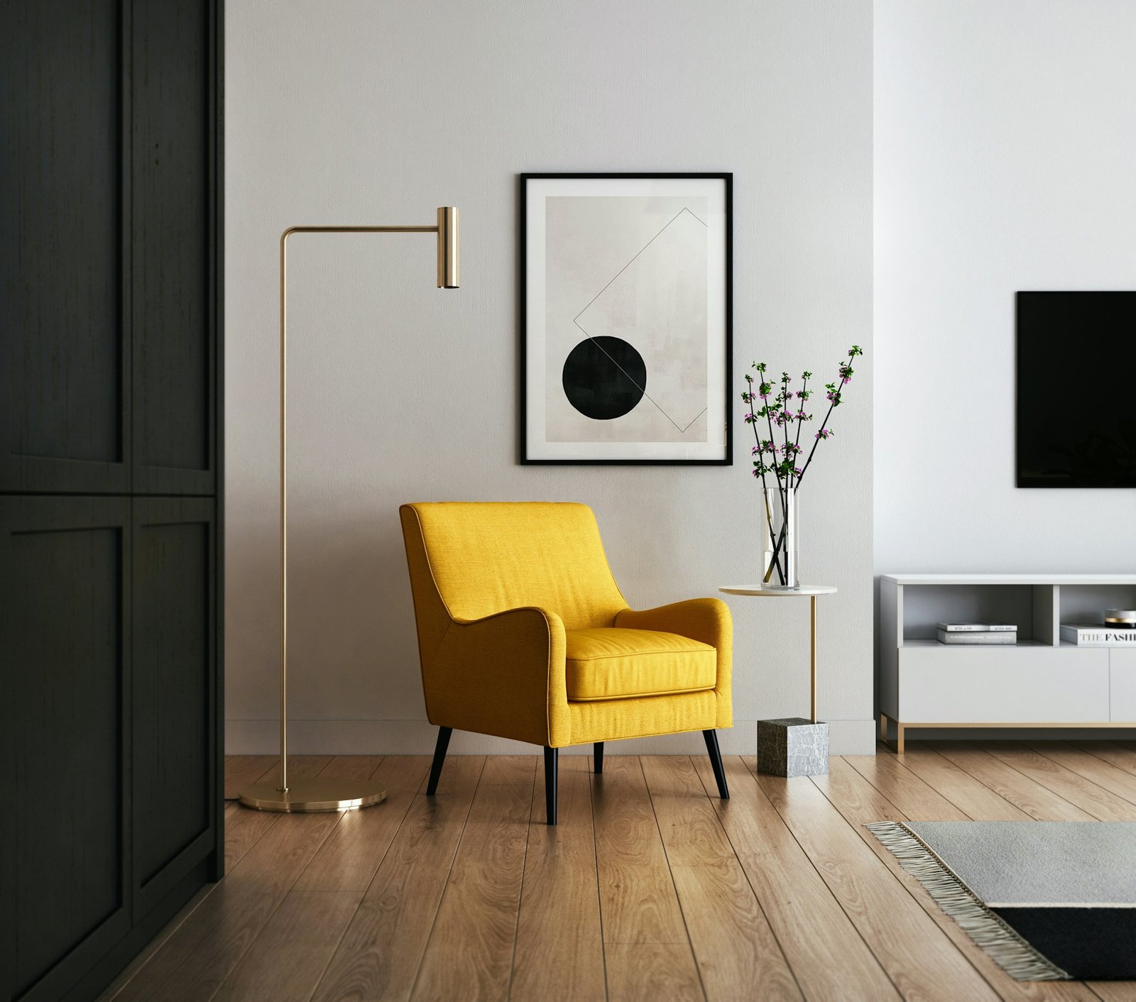 Modern living and dining interior direction